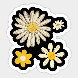 Daisies Retro Since Positive Flora Minimalist Sticker